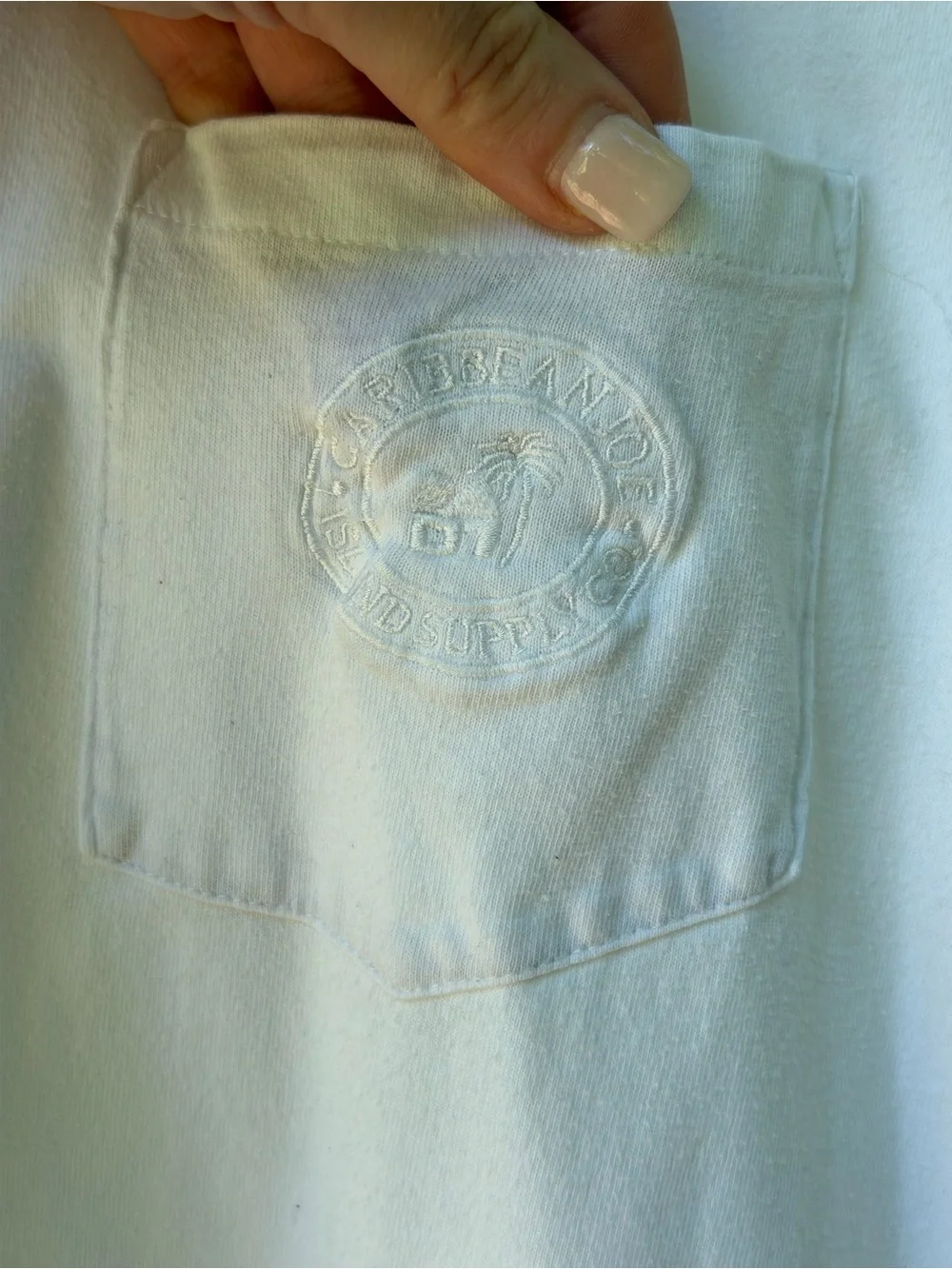 Caribbean Joe White Pocket Tee XXL 100% Cotton